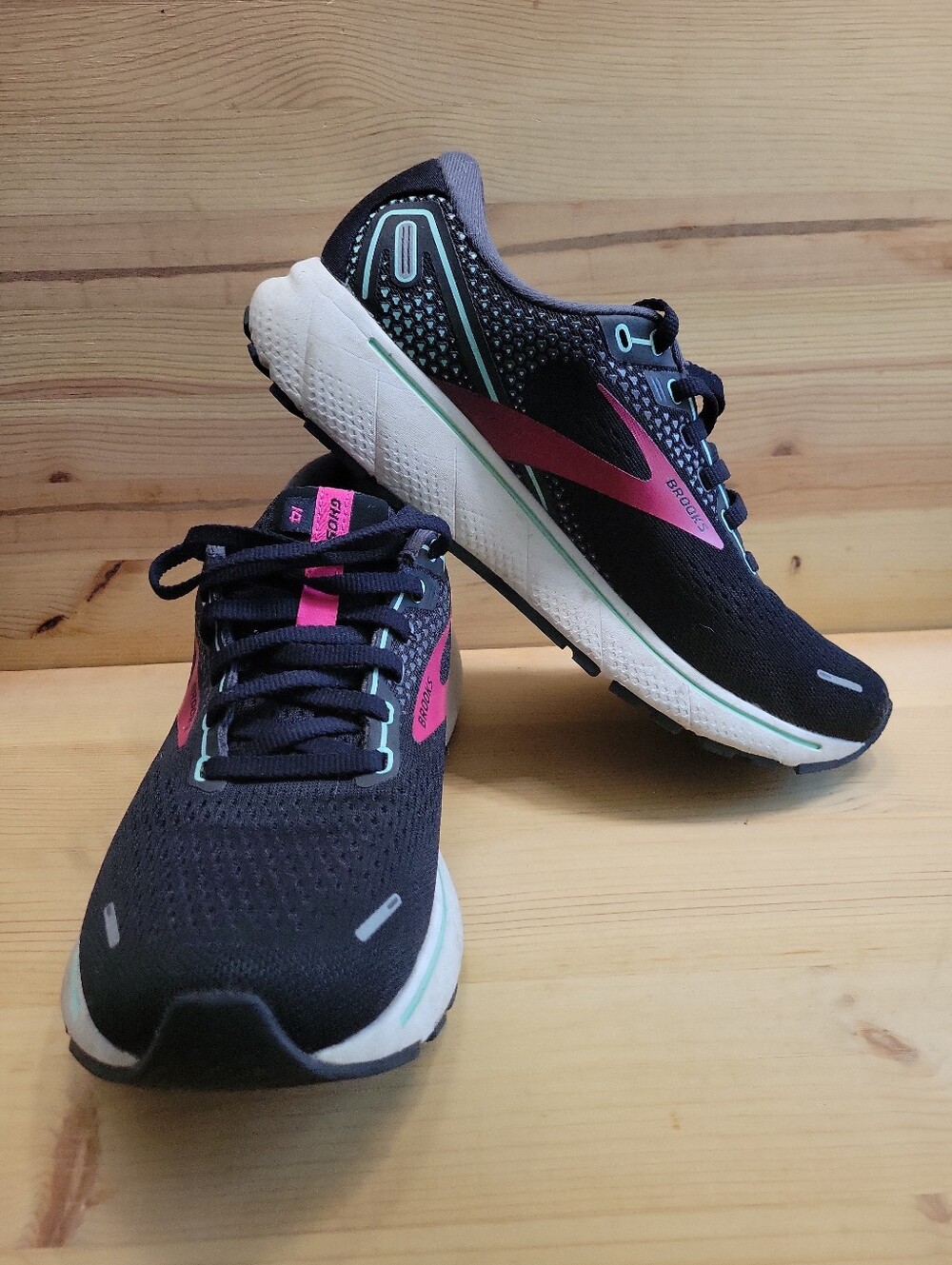 Brooks Womens Ghost 14 1203561B013 Black Running Shoes Sneakers Size 9.5 B